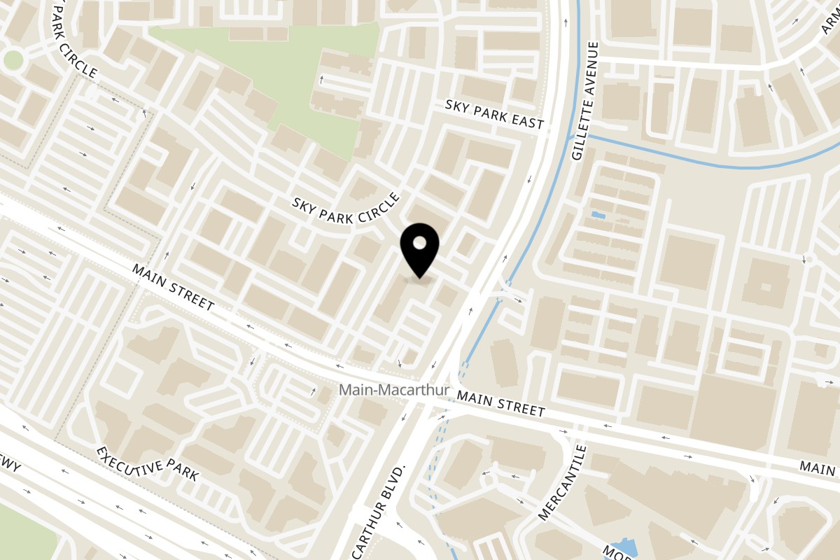 Map showing the location of Cluck Kitchen Irvine on 17915 MacArthur Blvd in Irvine